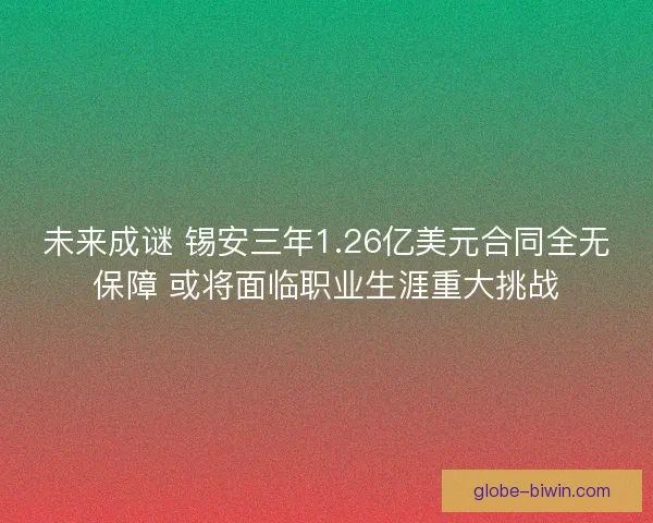未来成谜 锡安三年1.26亿美元合同全无保障 或将面临职业生涯重大挑战